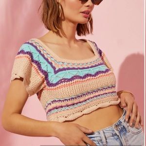 Vici Vallejo Crochet Knit Crop Top